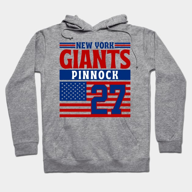 New York Giants Pinnock 27 American Flag Football Hoodie by Astronaut.co